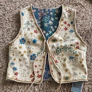 Floral Embroidered Vest